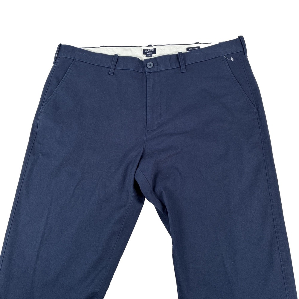 New Mens J. Crew Straight Fit Navy Blue Chino Pants Size 38x32 NWT‎